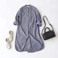BEAUTY&YOUTHコットンタイプライターシャツワンピース 日本製