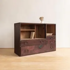 収納棚　横幅約115㎝　M043　古道具　古家具　ビンテージ　アンティーク