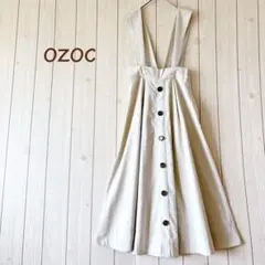 【極美品】＊OZOC＊サスペンダー付スカート２WAY リネン混 春夏 38 生成のサムネイル