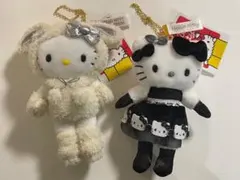 ハローキティ展 雪うさぎ モノトーンドレス マスコットホルダー　京都限定