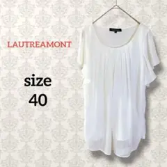 ロートレアモン【40】ストレッチシフォンブラウス ホワイト オフィスカジュアル