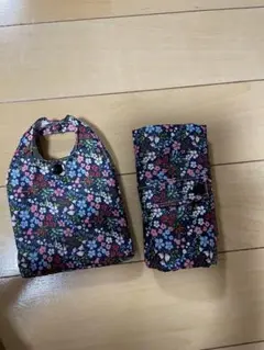 花柄折りたたみエコバッグ