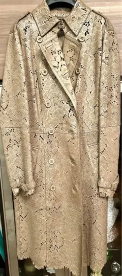 Burberry★コレクションライン★ゴールドレースカット★レザートレンチコート