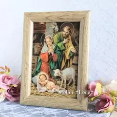 ☆イエス・キリスト降誕を喜ぶ聖母マリアと養父聖ヨセフ ポストカード☆