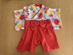 60サイズ 袴ロンパース　女の子　お食い初め お宮参り ひな祭り ベビー袴 赤