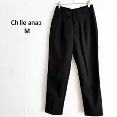 【チル アナップ】テーパードパンツ M ブラック ハイウエスト 無地 通勤 薄手