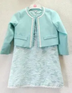 ミントグリーン　ワンピースセットアップ　フォーマルスーツ