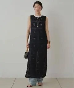 新品未使用　【Loungedress】クロシェニットワンピース