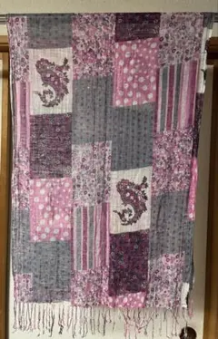 ストール ピンク・グレー系