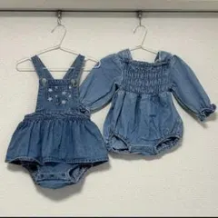 バースデイ・テータテート・ロンパース・80・デニム・送料込み