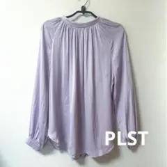 PLST 長袖　サテンブラウス