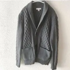 GAP メンズ カーディガン リブショールカラー ジャケット 厚手 グレー XS