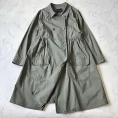 n°44　ミリタリートレンチコート　スプリングコート　カーキ◆7951