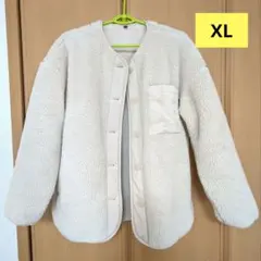ユニクロ ボアカーディガン marimekko コラボ　ベージュ　XL