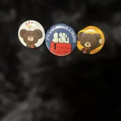 クマとスヌーピーのピンバッジ3個セット