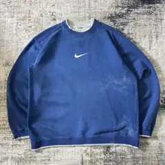 00s NIKE ナイキ スウェット センタースウッシュ センターロゴ ブルー