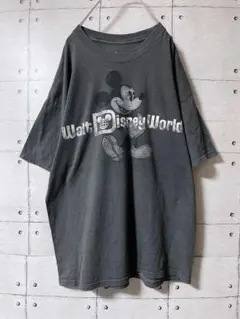 ディズニー ヘインズ メンズ Tシャツ グレー XL オールドミッキー US古着