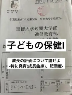 聖徳大学　通信教育部保育科　合格レポート一式♡ 保育士幼稚園教諭二種　まとめ買い 聖徳大学 通信教育部保育科 合格レポート一式♡ 保育士 幼稚園教諭二