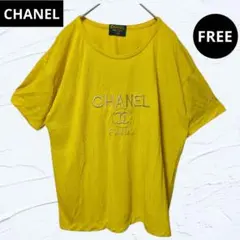 ❤希少❤良品!!シャネル CHANEL Tシャツ フロントロゴ 刺繍 イエローFのサムネイル