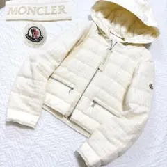 希少2XL✨MONCLER ツイードフード付　ダウンジャケット　ロゴパッチ
