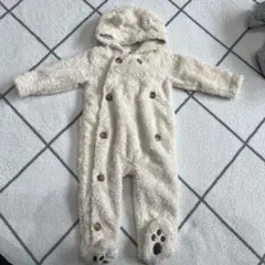 babyGap フリースロンパース 80cm　クマ耳　アイボリー