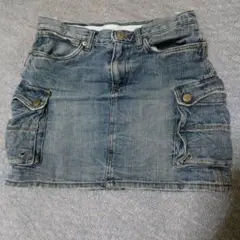 デニムミニスカート　ダメージ加工　М