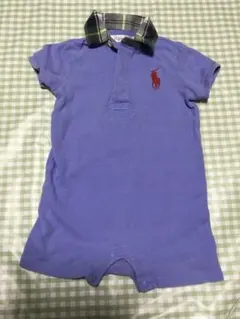 ラルフ・ローレン 水色　ポロシャツロンパース 80