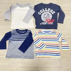 子供用 長袖 75〜80cm まとめ売り 4点セット 薄手 カットソー 保育園