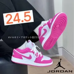 【新品24.5cm】NIKE｜エアジョーダン１LOW GS｜ピンク/ホワイトのサムネイル