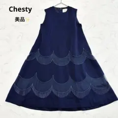 美品✨チェスティ オケージョンワンピース Aライン 刺繍 結婚式 パーティーのサムネイル