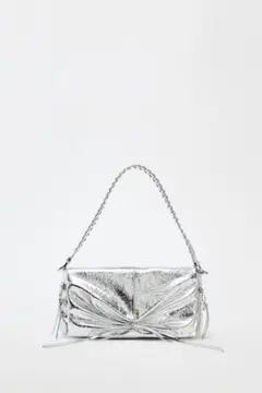 ZARA シルバーショルダーバッグ