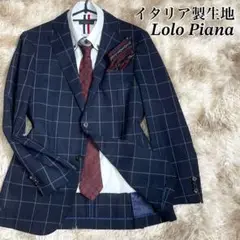 ほぼ未使用　イタリア製生地ロロピアーナ　テーラードジャケット　ネイビー　メンズ