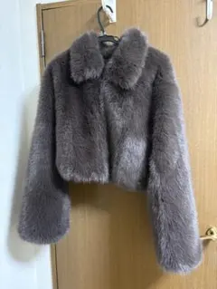 Anewsta ダークブラウン ファー ジャケット