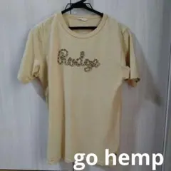 Gohemp　イエロー麻オーガニックコットン　ロゴ入り　Tシャツ　ヘンプ　フェスのサムネイル