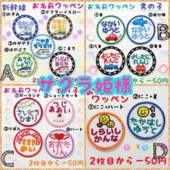 『サクラ姫 様』お名前ワッペン