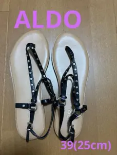ALDO スタッズ ストラップ フラットサンダル ブラック(39)のサムネイル