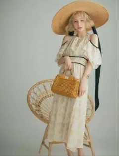 Crayme 菅野結以 3way Sleeve Flower Dress