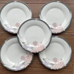 Noritake New Decade 花柄皿 5枚セットうち1枚はヒビあり