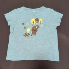 90★モンベル★ロゴ＆アニマルプリントＴシャツ★グレー　ベビー