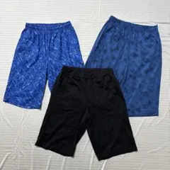 150 ハーフパンツ 3枚セット 青・黒