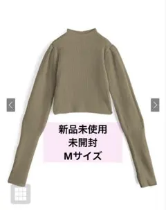 GRLサムホール付きロングスリーブニットトップス【k9206d】カーキ Mサイズ