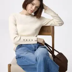 GU リブニットボタンスリーブプルオーバー　L 試着のみ