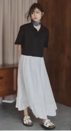 短丈スキッパーポロニット（トップスのみ）