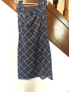 バーバリー　ブルーレーベル　青チェックワンピース