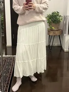 BRANDY MELVILLE ホワイトティアードスカート