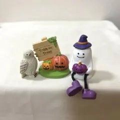 フクロウさんと魔女　オブジェ　置物　ナチュラルキッチン　ダイソー　ハロウィン