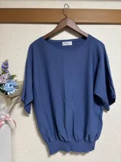 OPAQUE.CLIP ブルー 五分袖トップス