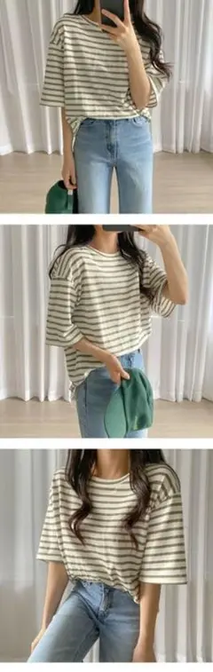 ストライプサマー半袖Tシャツのサムネイル