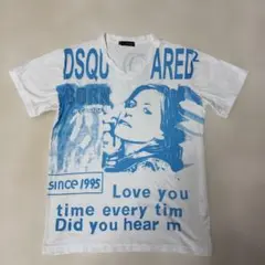 DSQUARED2 Vネック Tシャツ XL ホワイト/ブルー