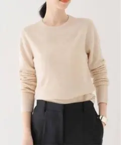 美品　イエナ　フルニードルクルーネックプルオーバー